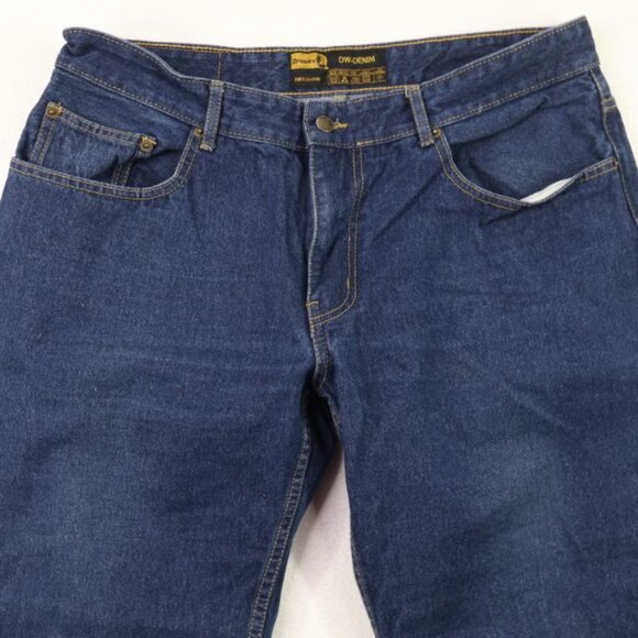 Dromex Jeans Mens 38 x 30 (Measures 37x30) Blue Denim Work Wear Dark Wash - Picture 2 of 8